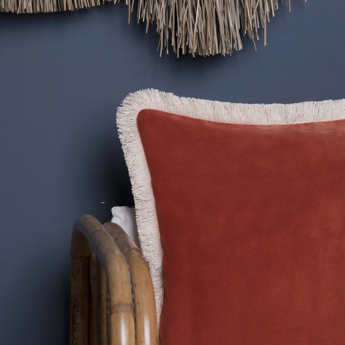 Febronie Housse de coussin en velours Budapest terracotta - 50x50 cm