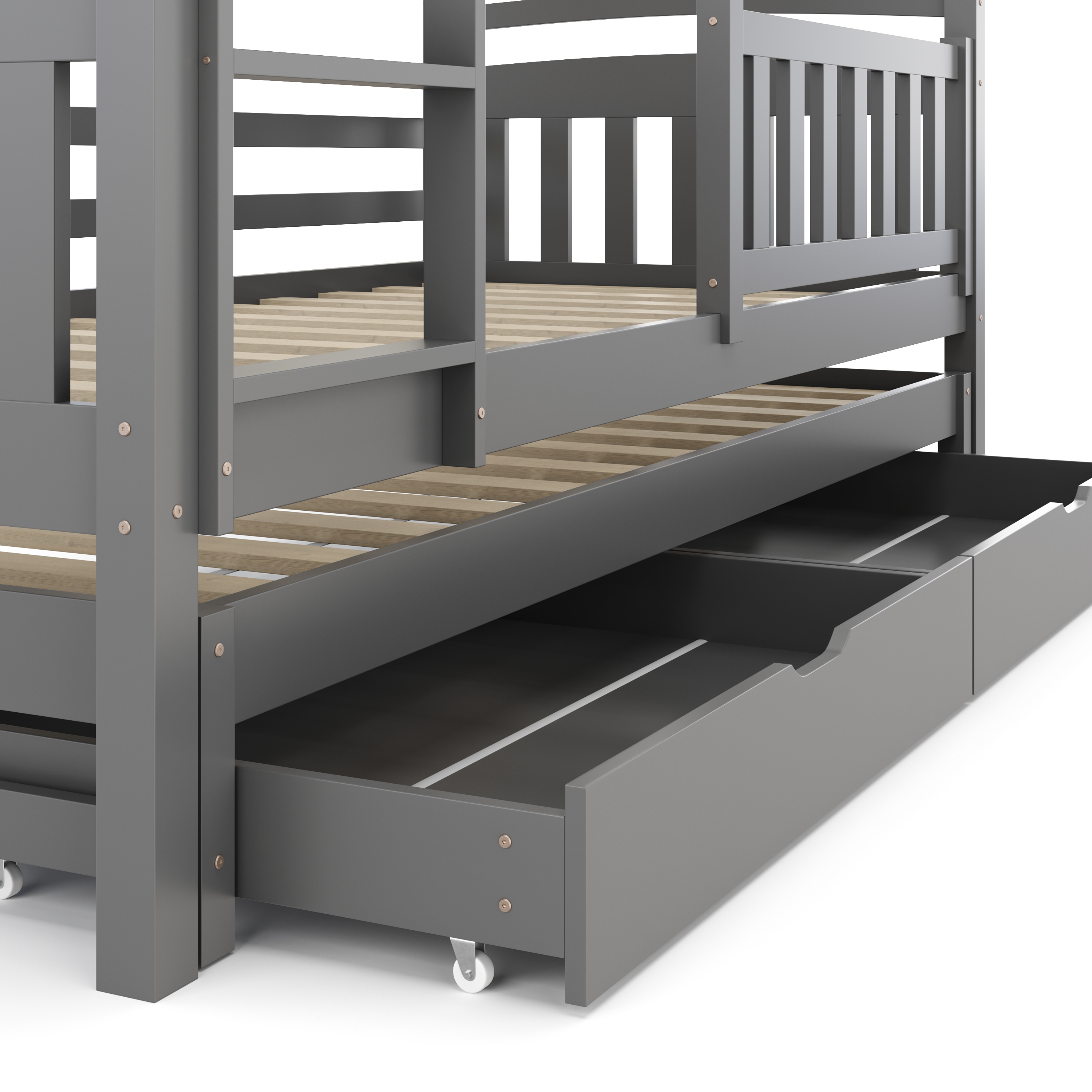 Etagenbett JULIETTE mit Ausziehfunktion 90 x 200 cm anthrazit