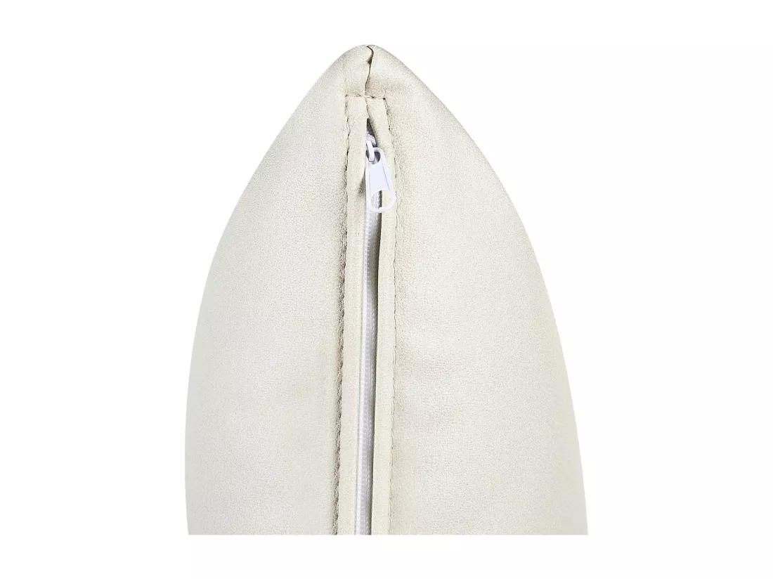 Chaise longue côté droit en similicuir vegan blanc cassé LANNILS