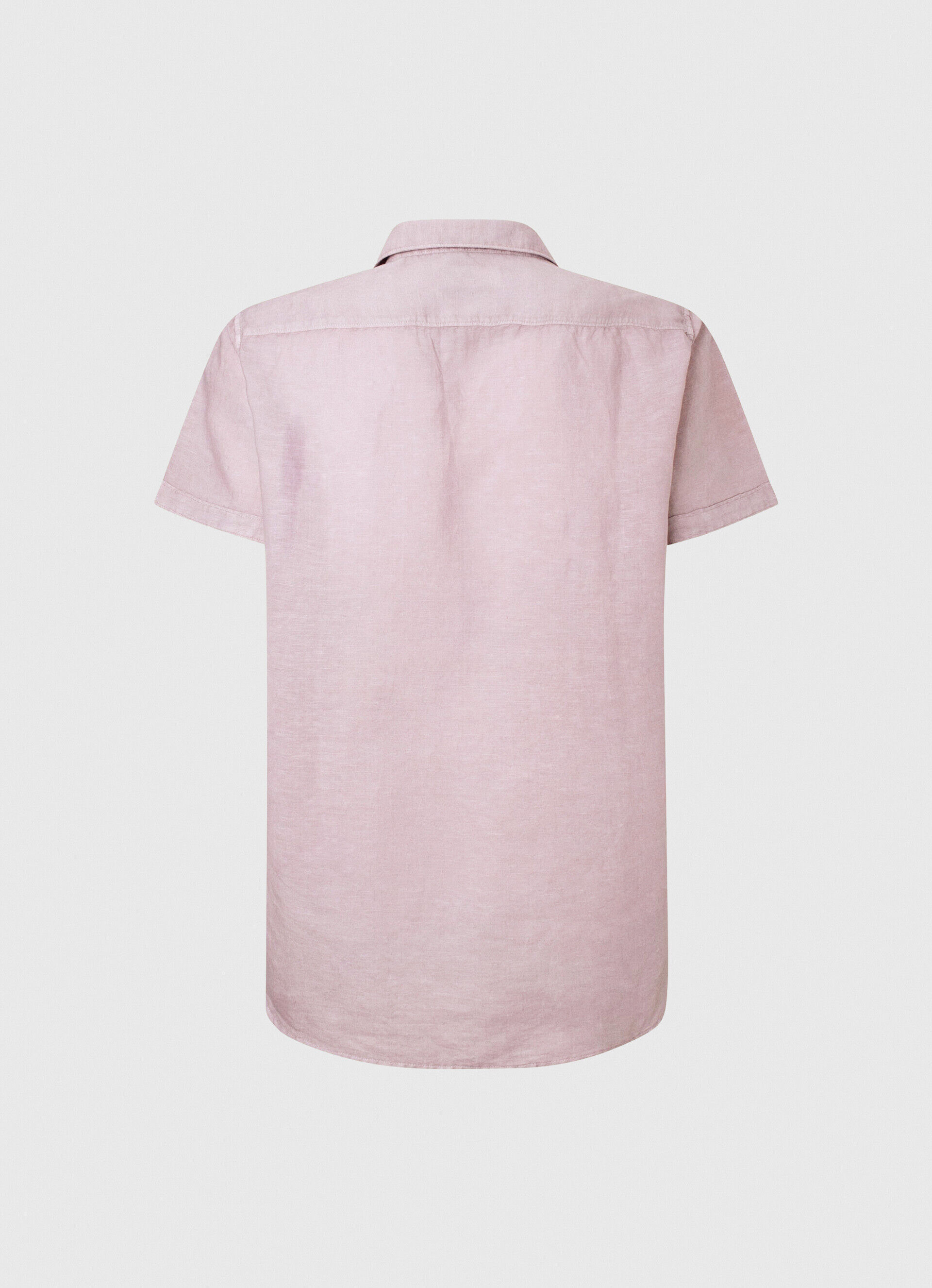 Camisa de linho de manga curta Parker - rosa claro