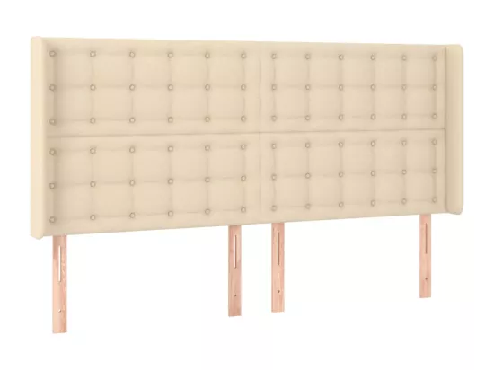 Sommier tapissier avec matelas et LED Crème 180x200 cm Tissu