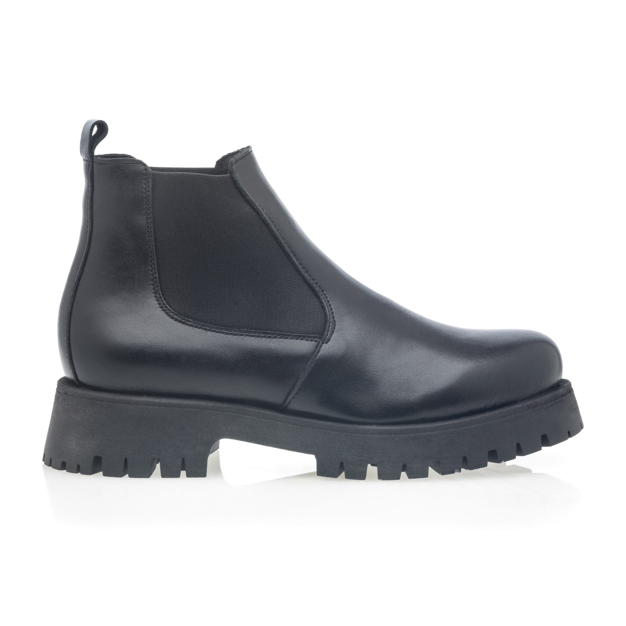 Boots chelsea Femme en cuir noir