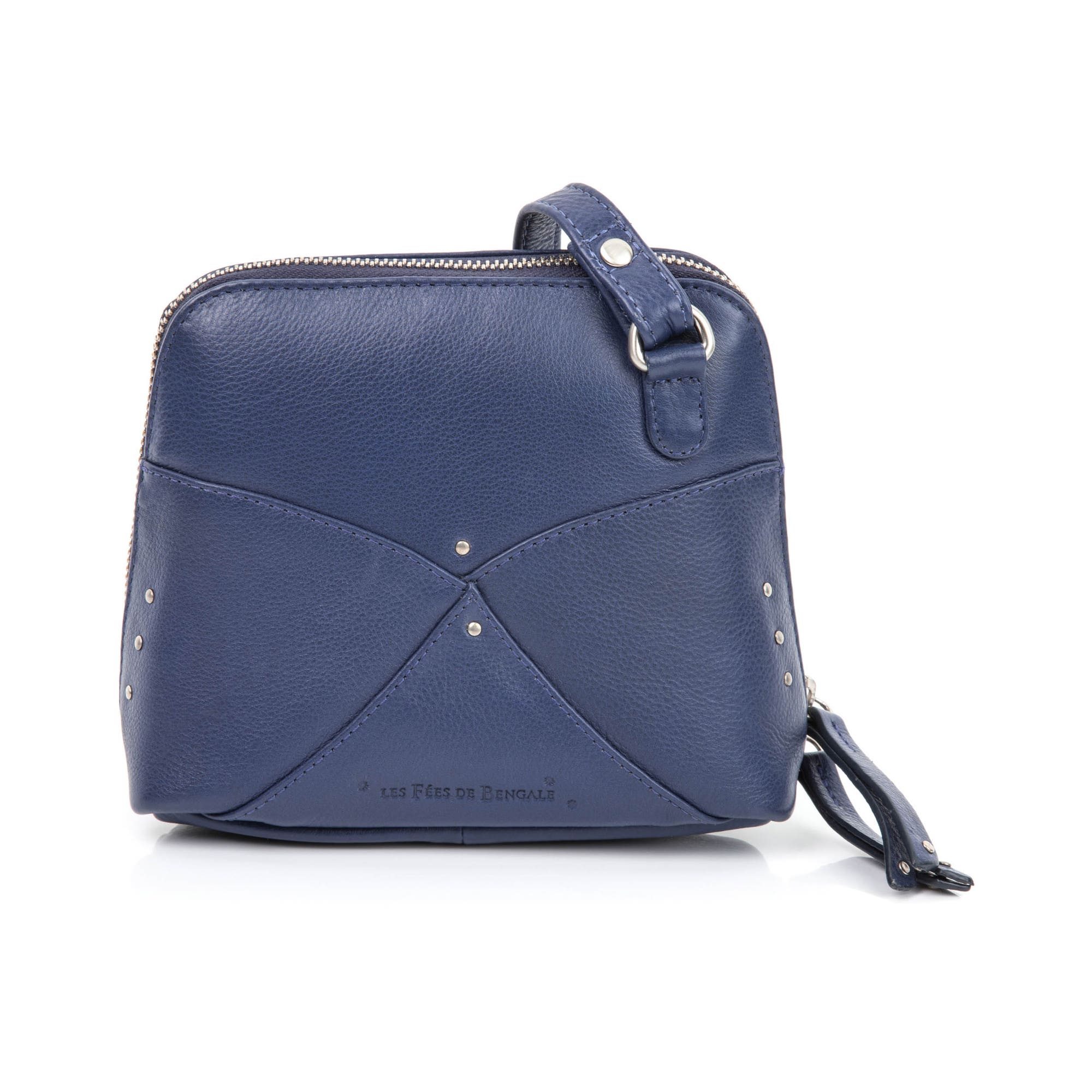 Sac bandoulière en cuir bleu