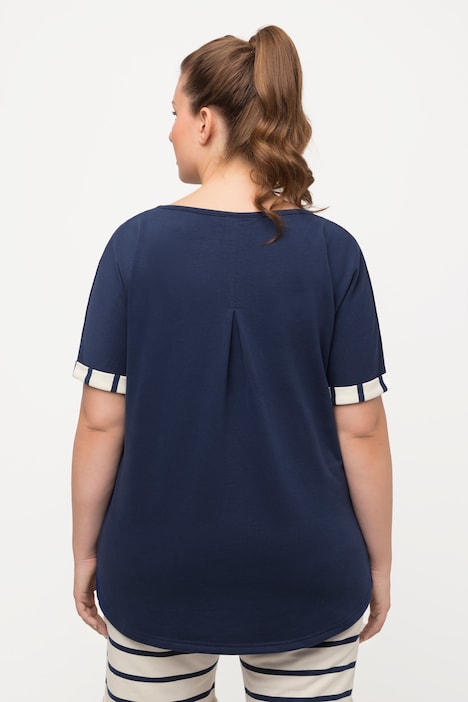 Homewear-Sweatshirt, kuschelweich, Rundhals, Halbarm