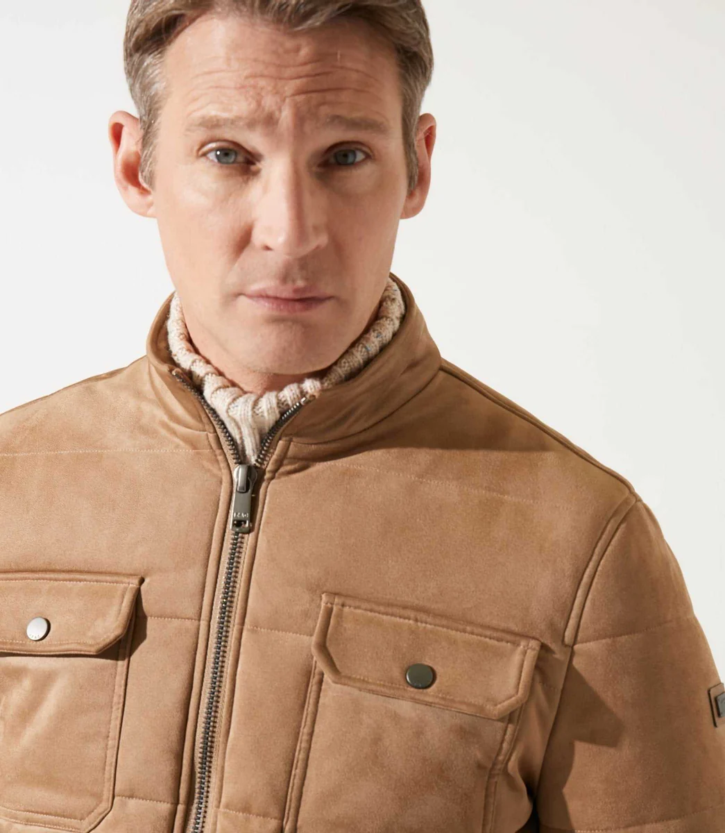 Blouson teddy matelasse beige MEMPHIS