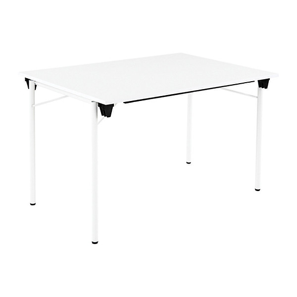 Table pliante Budget multiples usages rectangle L. 120 x P. 80 cm - Plateau Blanc - pieds Blanc