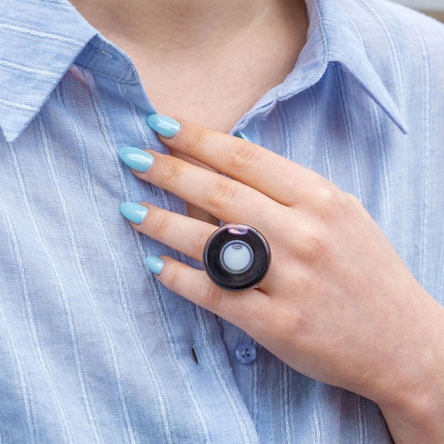 Bague en verre soufflé - Duo Medium