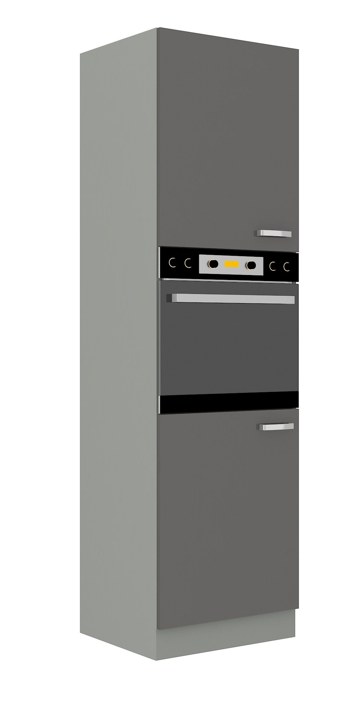 Küchen Hochschrank 60cm Hochglanz Grau Küchenzeile Küchenblock Küche Grey Bianca