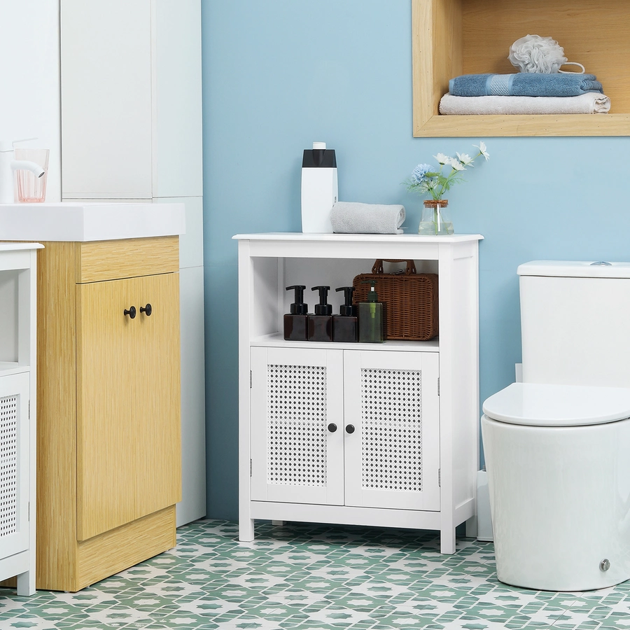 kleankin Badezimmerschrank mit verstellbarem Regalboden weiß