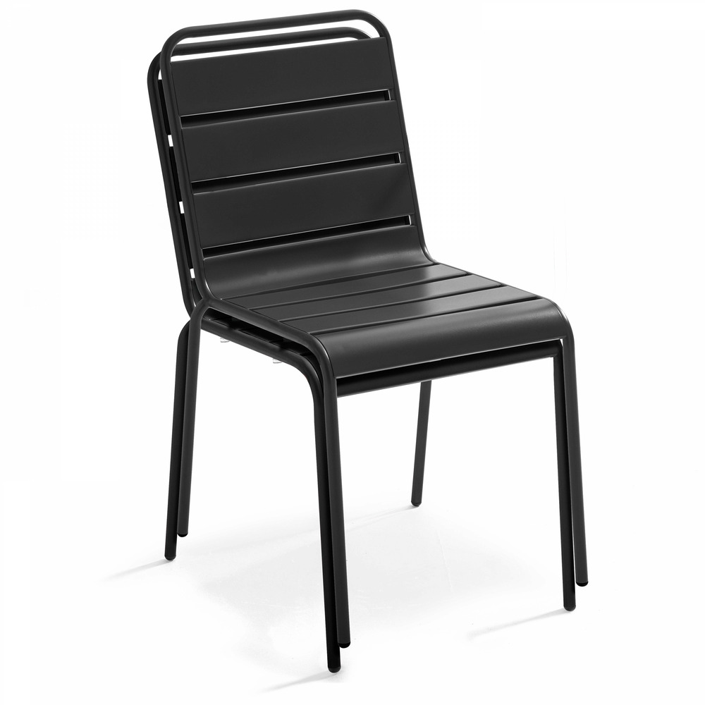 Chaise en métal anthracite