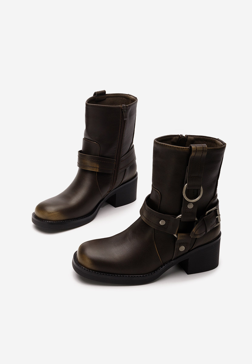 Bottines à talon brunes Livana