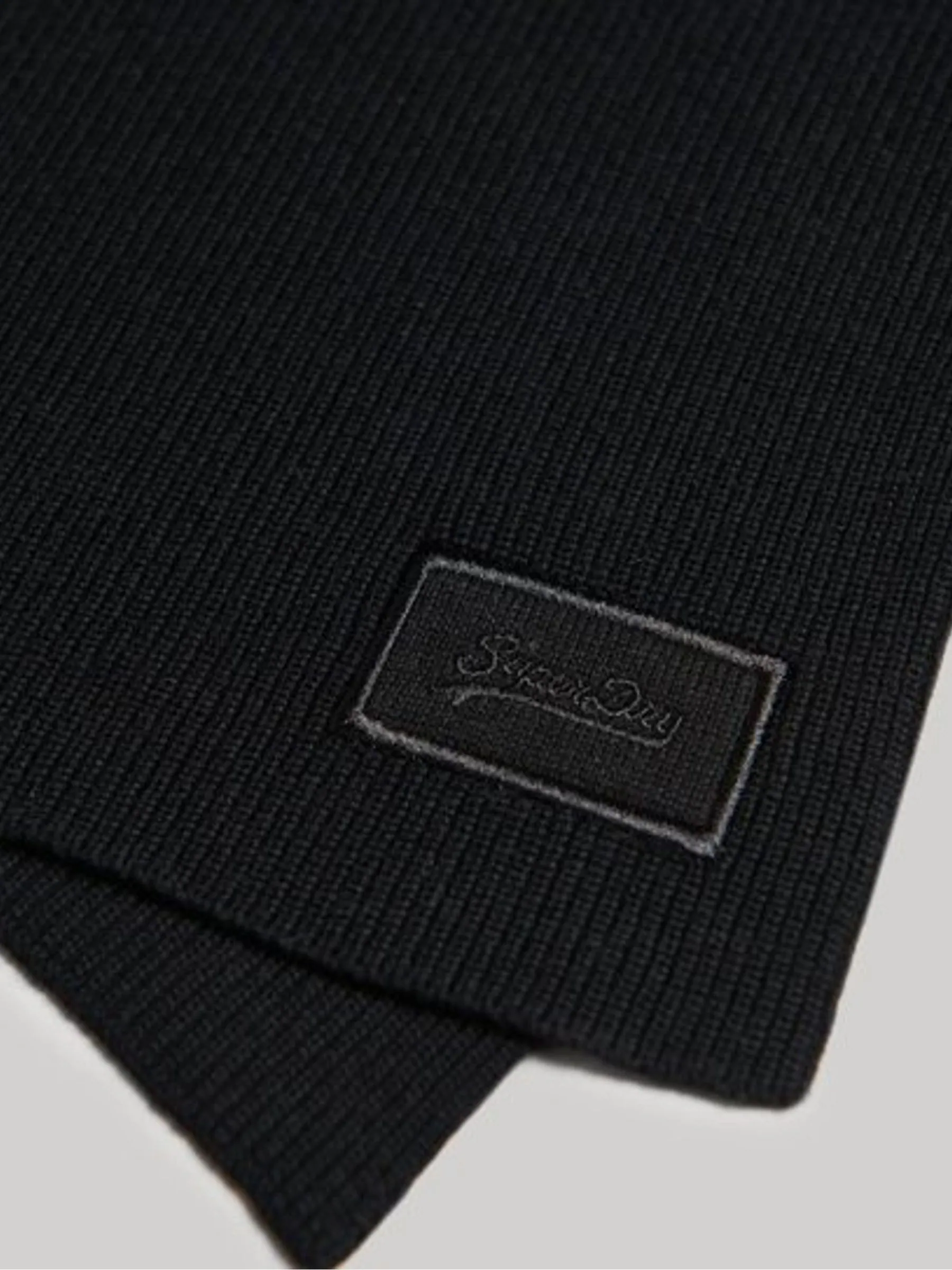 Zwart - Superdry - Gebreide sjaal met logo