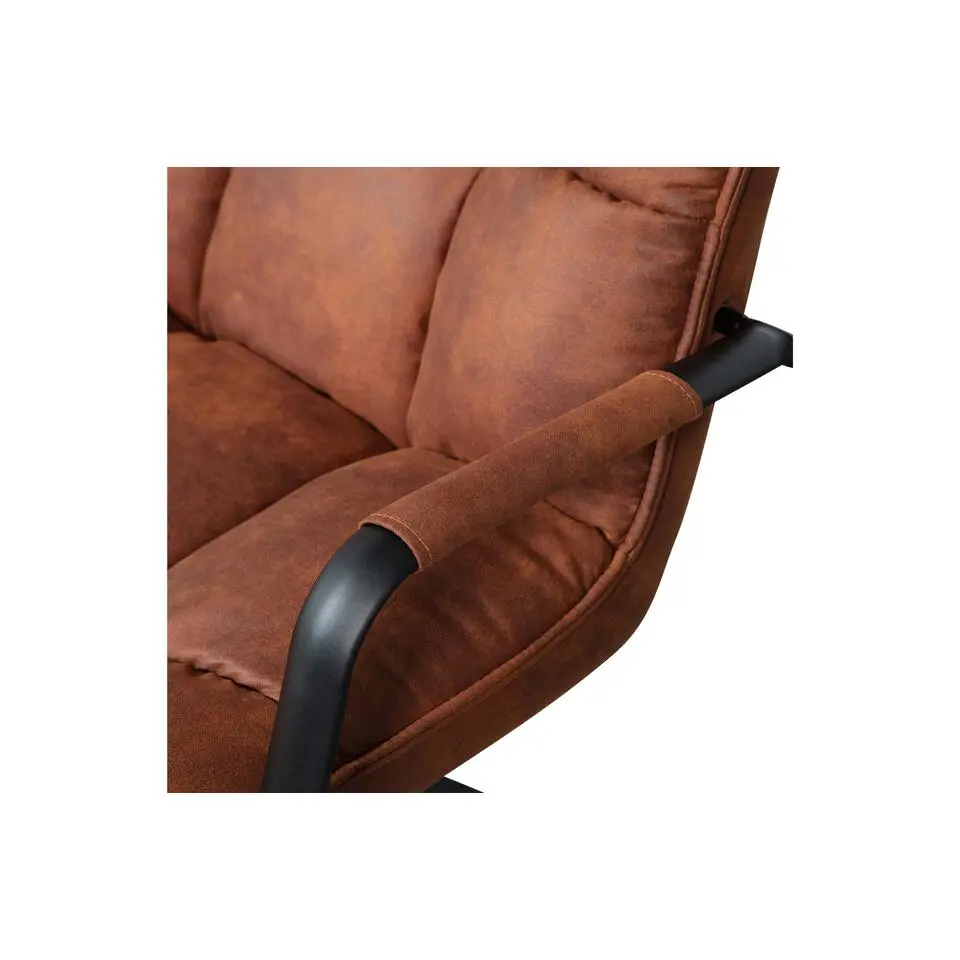 WOOOD Jouke Draaifauteuil - Kunstleer - Cognac - 96x70x85