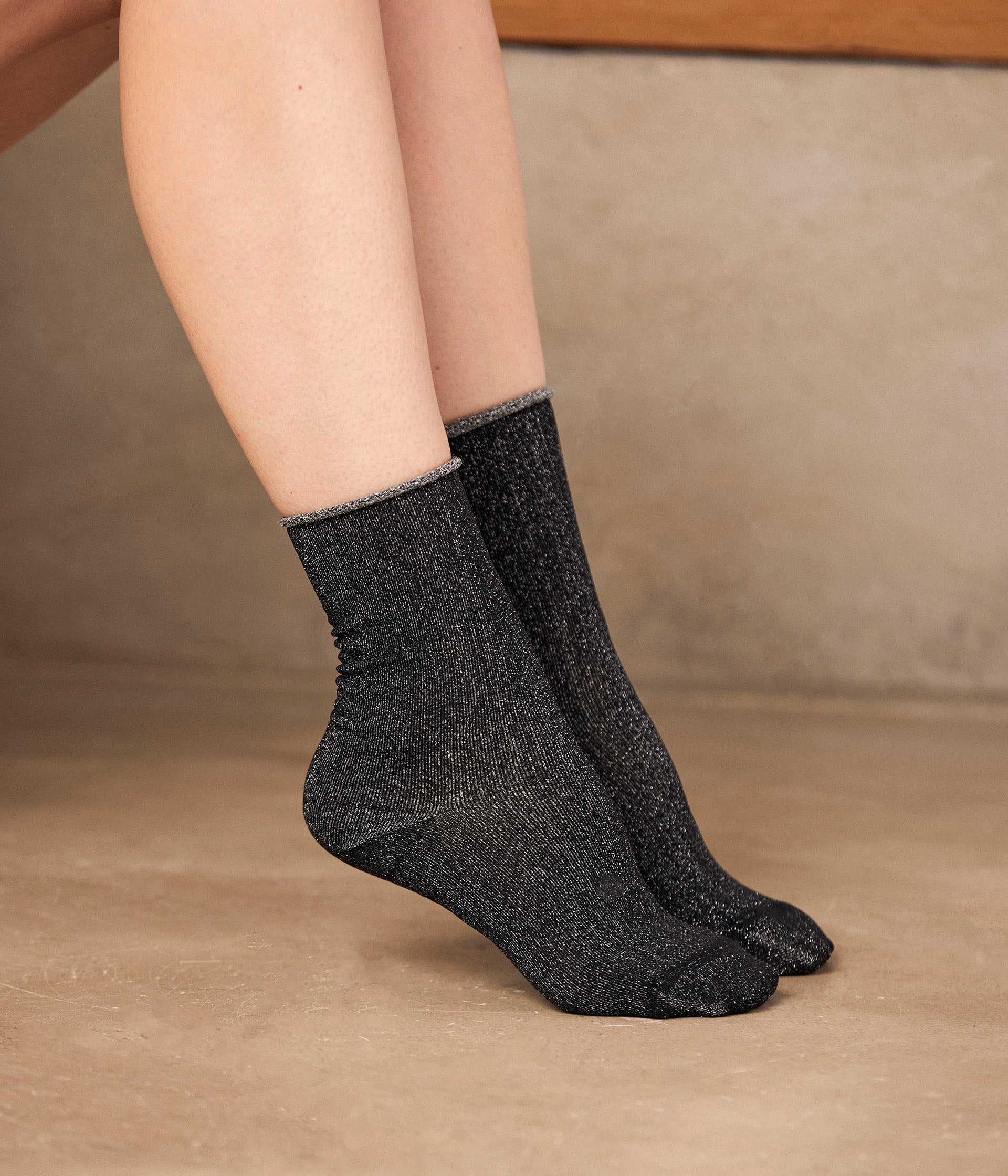 Chaussettes noir argent Alexina