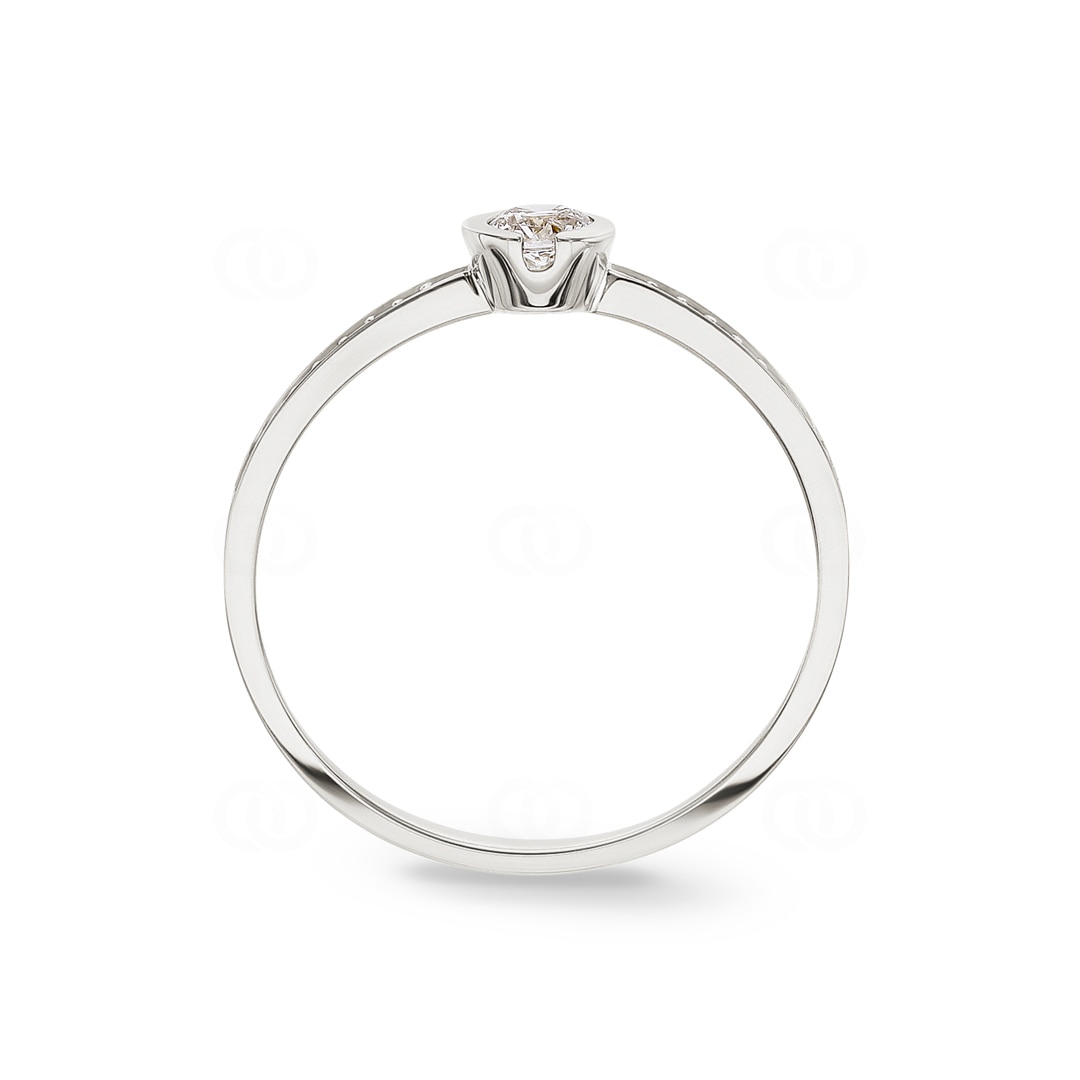 Verlobungsring 750/18 K Weissgold mit Diamanten 0.22 ct H/si