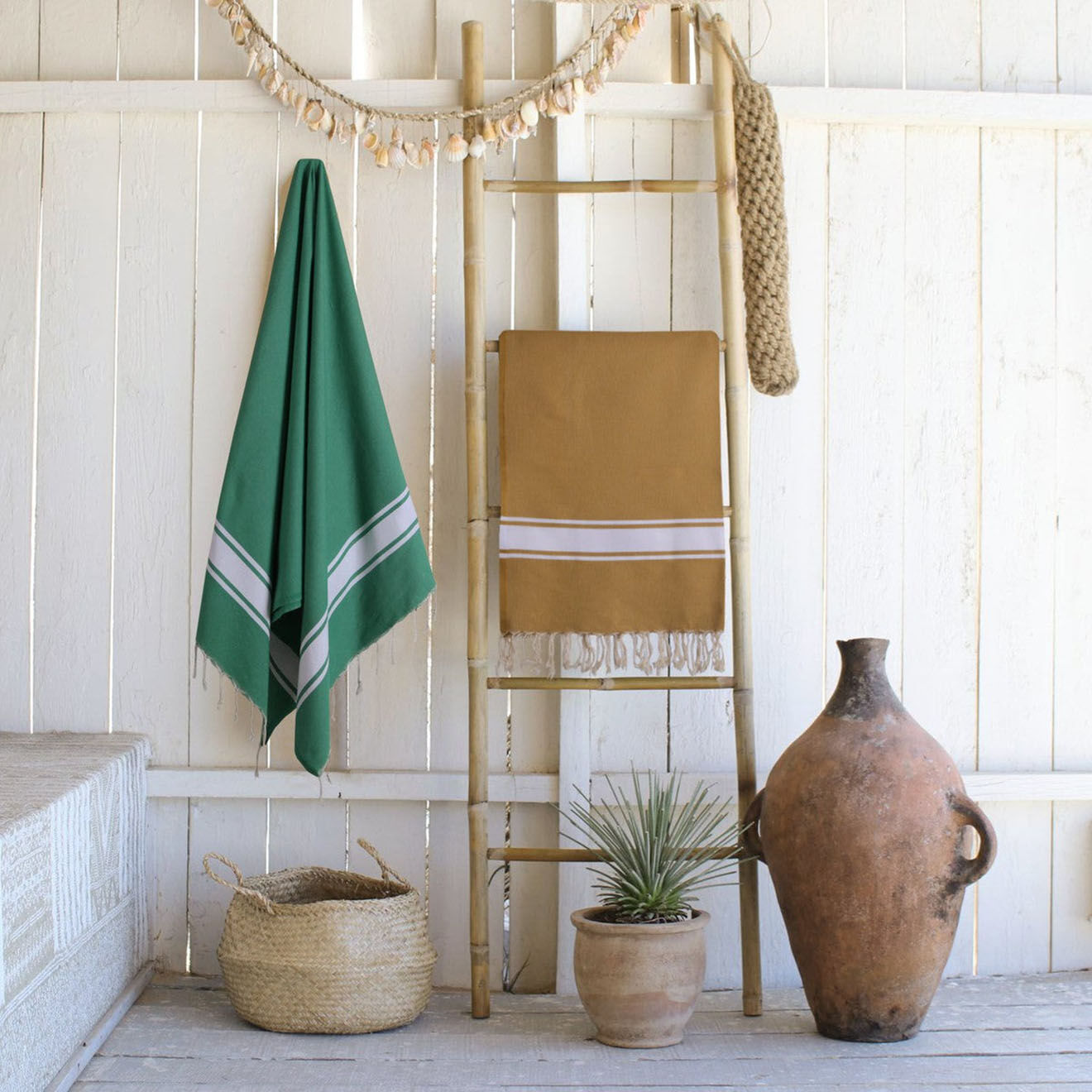 Febronie Fouta traditionnelle St Tropez jaune - 100x200 cm