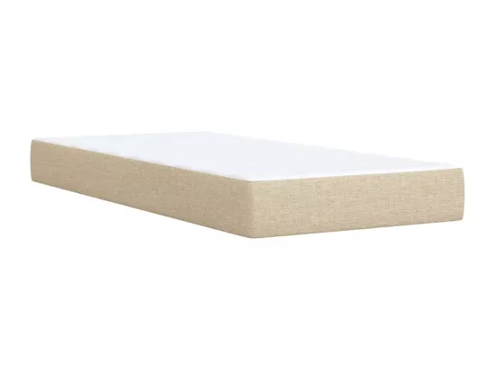 Sommier à lattes de lit et matelas Crème 90x190 cm Tissu