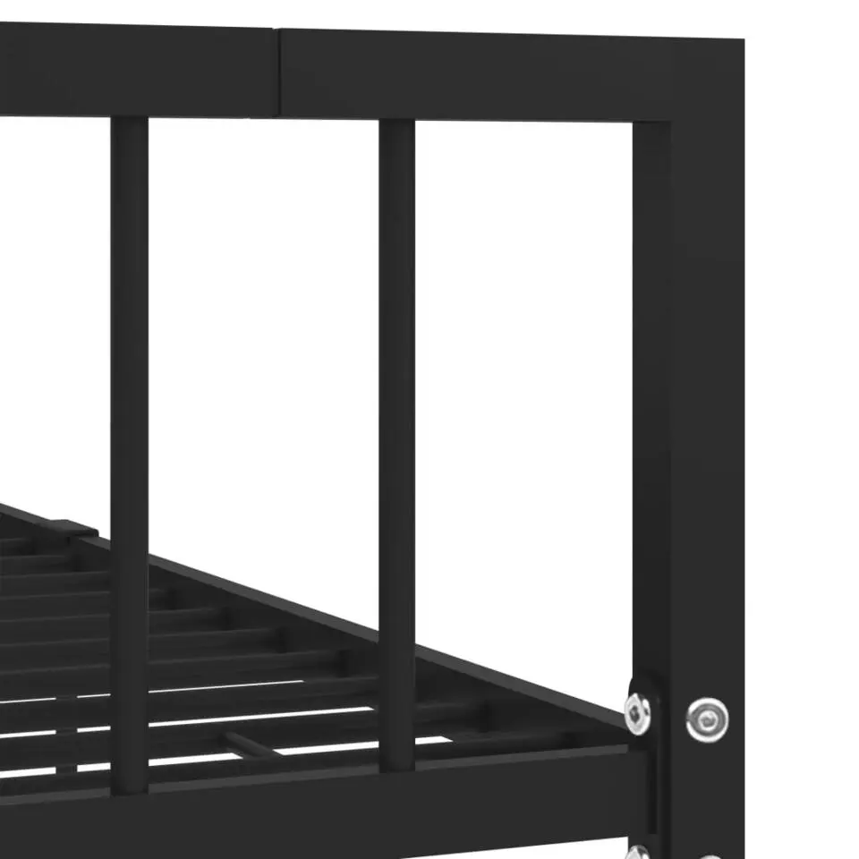 vidaXL - Bed frame met hoofd- en voeteneinde - Zwart - Metaal - 140x200 cm