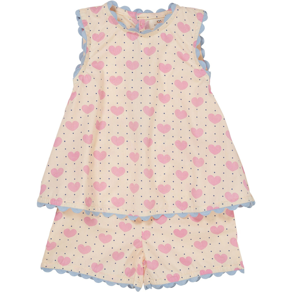 Køb COPENHAGEN COLORS Heart Aop Heart & Dots Top