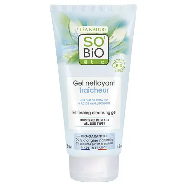 So'Bio Étic Hydra Gel de Limpeza Refrescante com Suco de Aloe Vera Orgânico 150ml