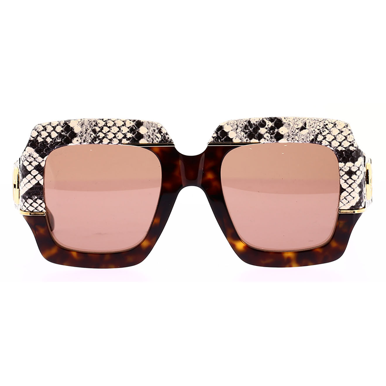 Gucci Lunettes de soleil imprimées Ecailles de Tortue marron - Très bon état