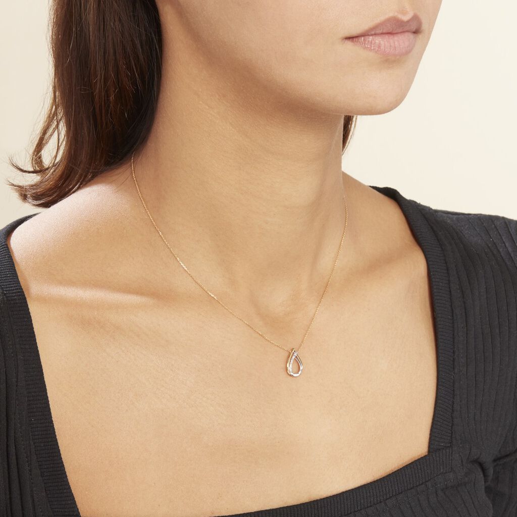 Collier Marilynn Or Bicolore Diamant Blanc