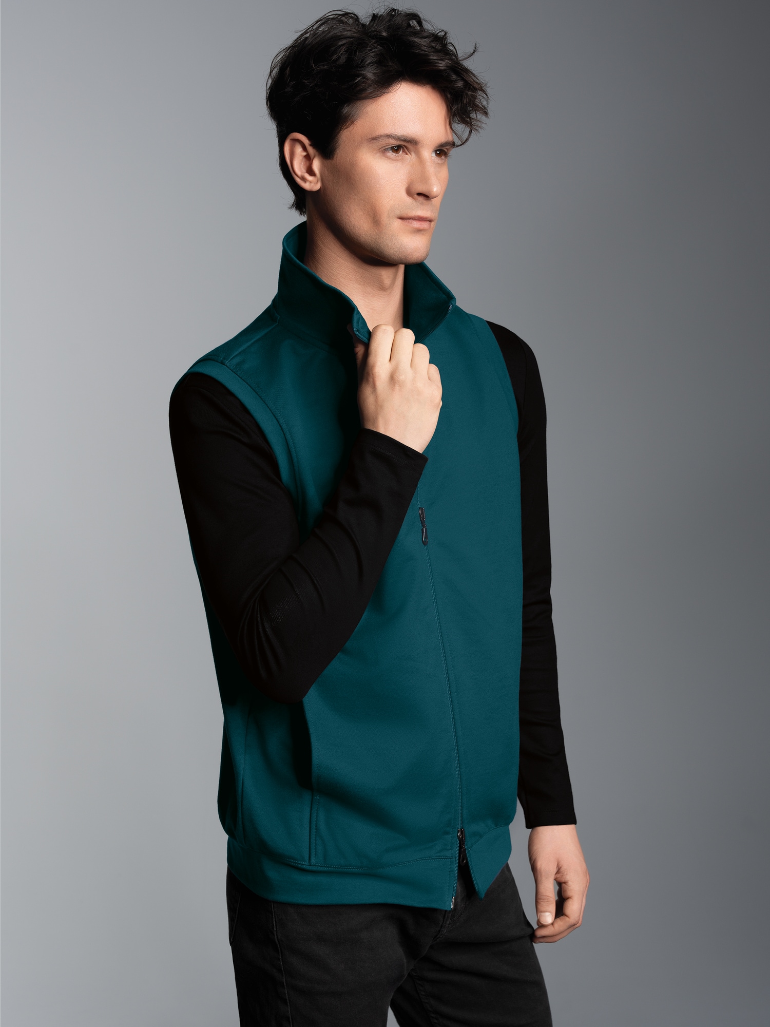 Weste aus bequemem Sweat-Material Saphir