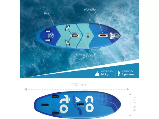 WindSUP Coasto Mir 8'6 Paddle Gonflable 260x84x13cm - 8'6