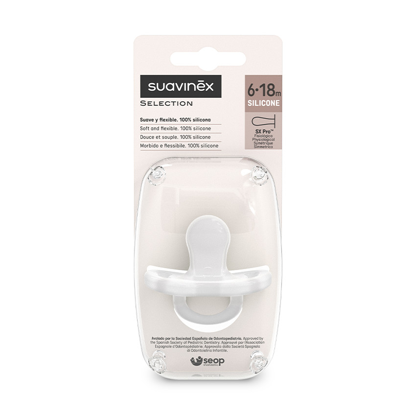 Sucette réversible en silicone Colour Essence 6-18M Transparent