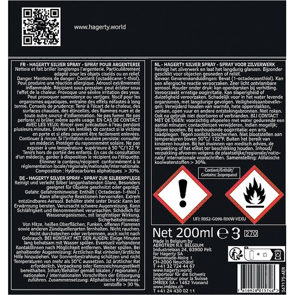 Spray nettoyant métaux - argent - 200 mL