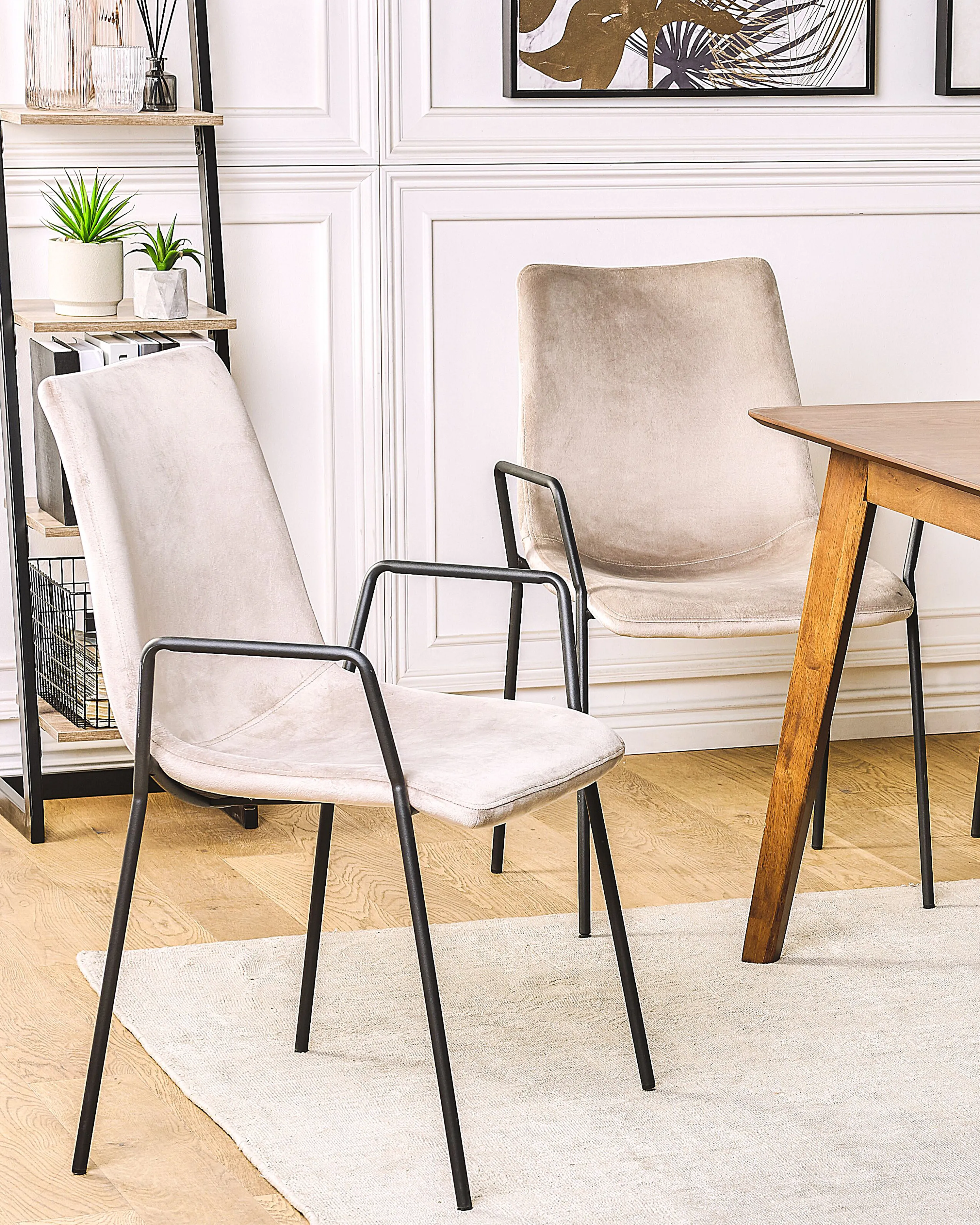 Set van 2 eetkamerstoelen JEFFERSON Fluweel Taupe