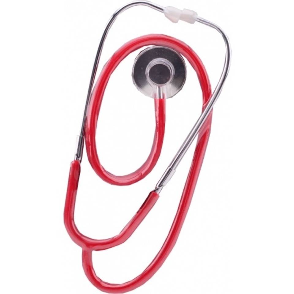 Johntoy metalen stethoscoop - 29 cm - rood