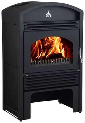 BRUNO EuroTeplo wasserführender Kaminofen Valencia Set 18 kW mit Wasserheizung, Wassertank, Heizelemente, Thermostat, modernem Stil und natürlicher Entlüftung