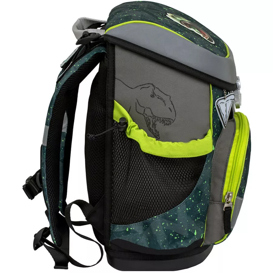Belmil Schulranzen Mini Fit Schulranzen Set 5-teilig mit Brustgurt T-rex Roar