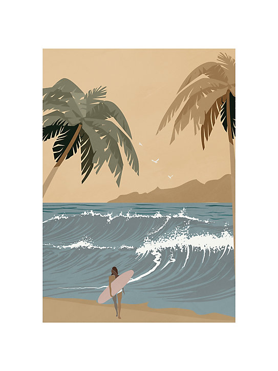Affiche surfeur Hia Dada Art L.40 x l.30 cm