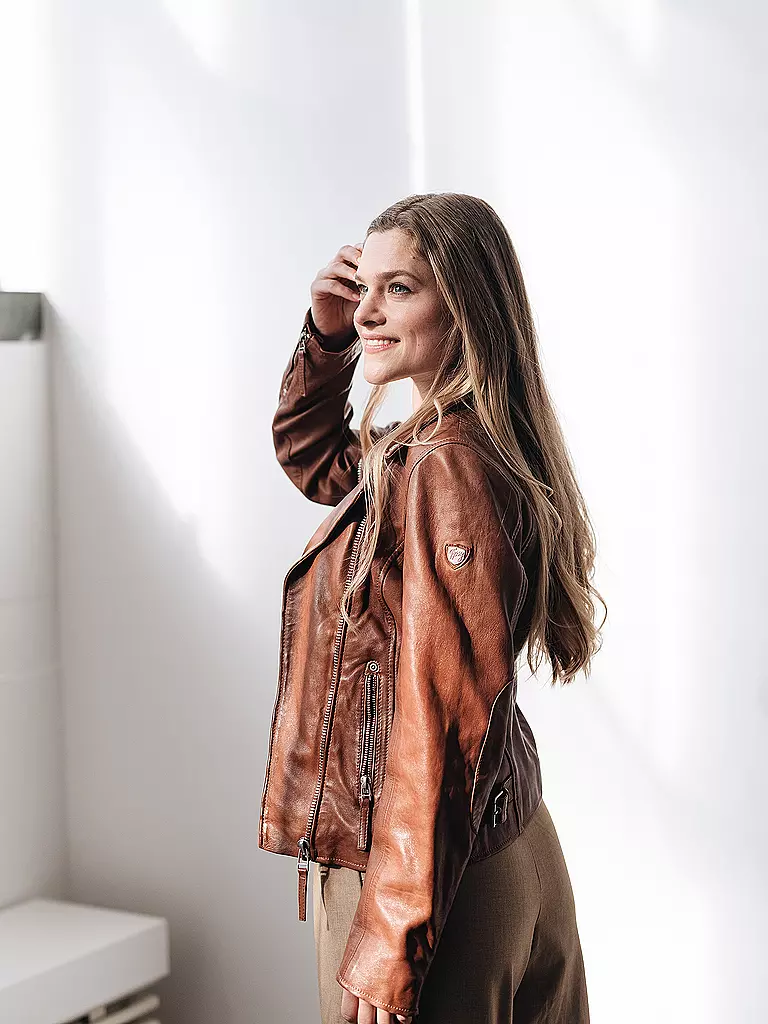 GIPSY BY MAURITIUS Lederjacke hellbraun