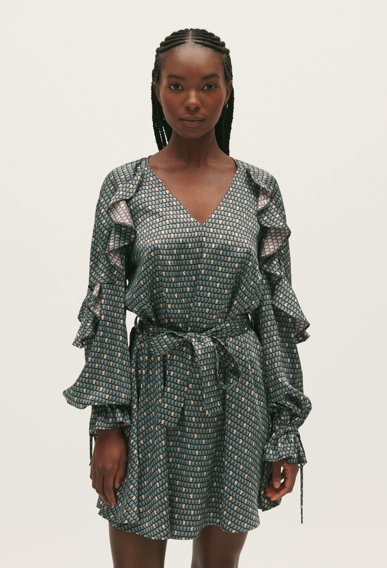 Robe fluide evasee imprimee