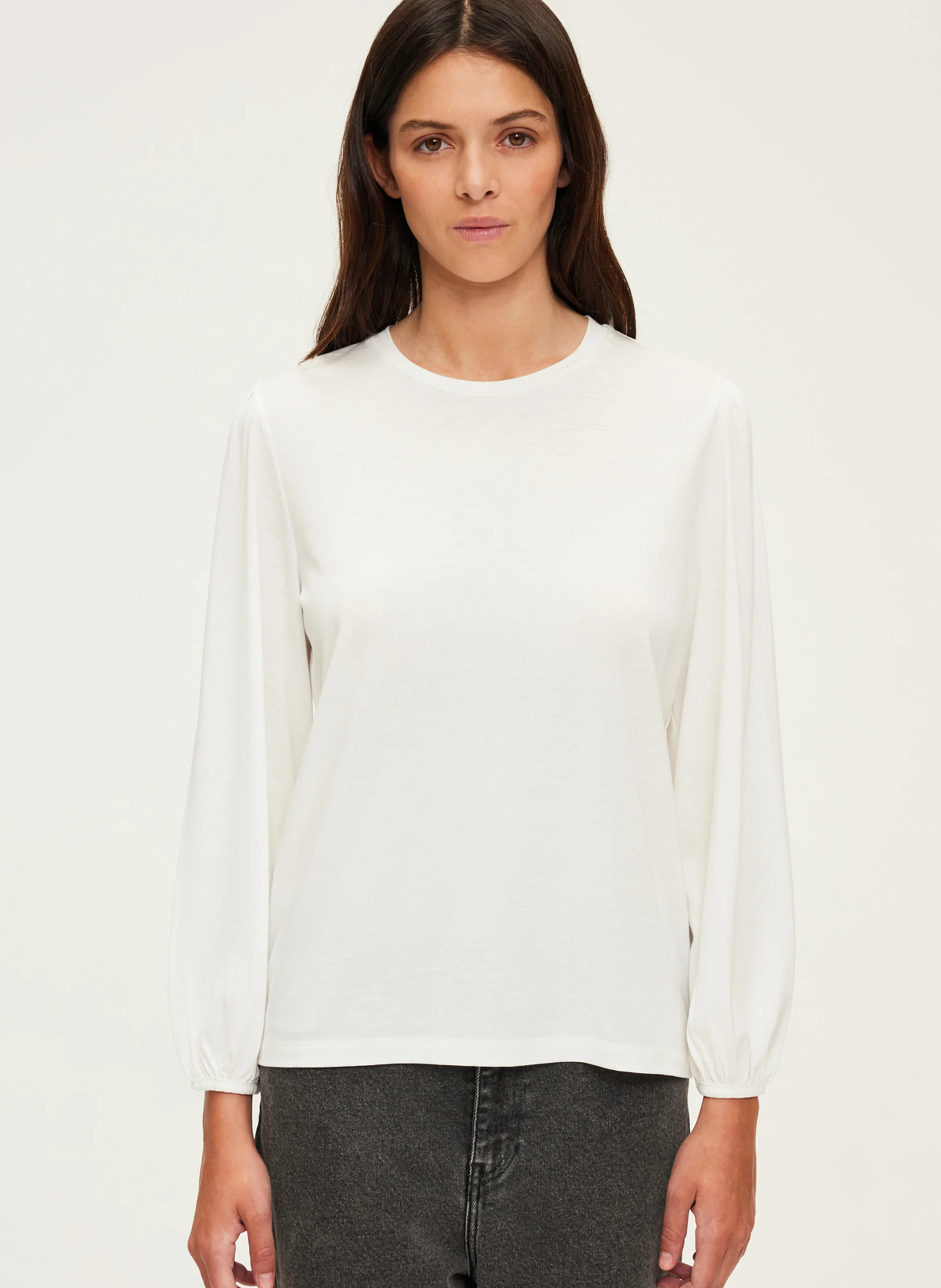 AZLIS - Tee-shirt droit manches longues | Beige