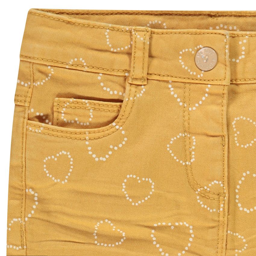 Pantalon slim en twill imprimé pour bébé fille - Moutarde