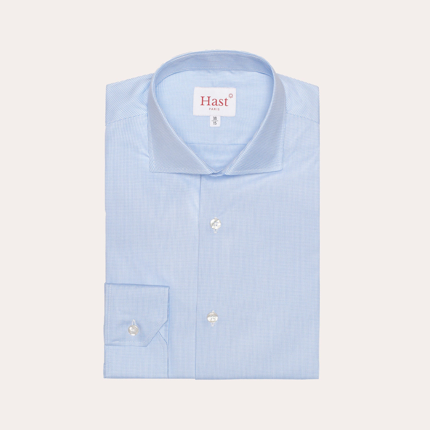 Fitted shirt in blue double-twisted oxford
