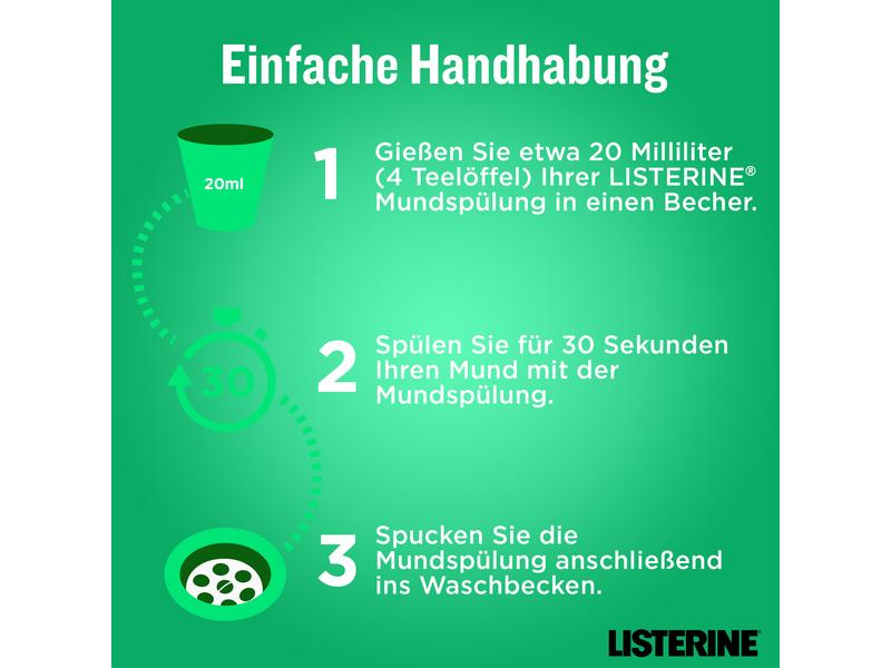 Listerine Mundspülung Fresh Mint 500 ml Mundwasser mit frischem Minzgeschmack