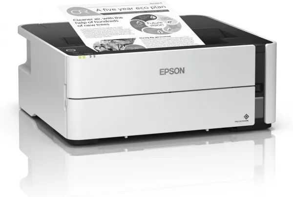 Epson EcoTank M1180 - Printer - S/H - Duplex - blækprinter - kan genopfyldes - A4/Legal - 1200 x 2400 dpi - op til 20 spm - kapacitet: 250 ark - USB 2.0, LAN, Wi-Fi