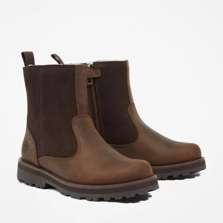 Bota infantil forrada Courma Kid na cor marrom escuro