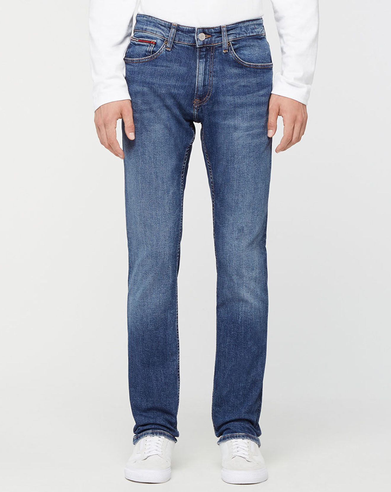 Tommy Jeans Jean Slim en Coton Bio Scanton bleu moyen