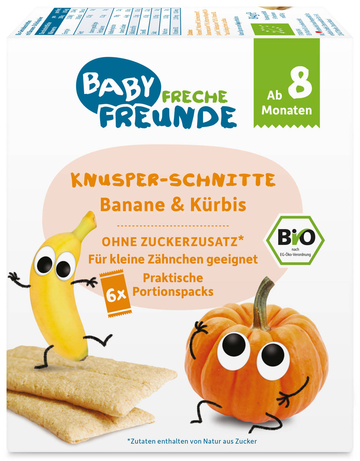 Freche Freunde Knusper-Schnitte<br>84 g, Banane & Kürbis