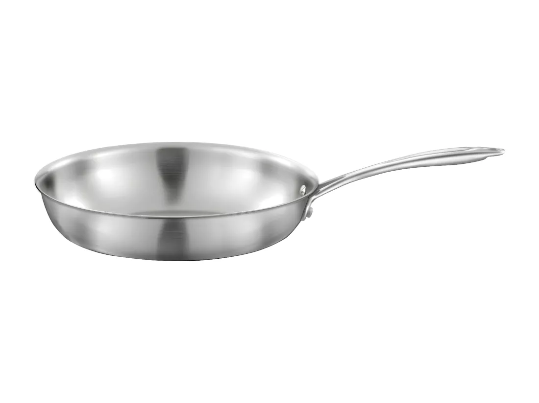 Gourmet - Lot de 1 poêle inox 28 cm, 1 sauteuse inox 24 cm, 1 pierre d'argent® citron 300 g pour l'entretien de l'inox