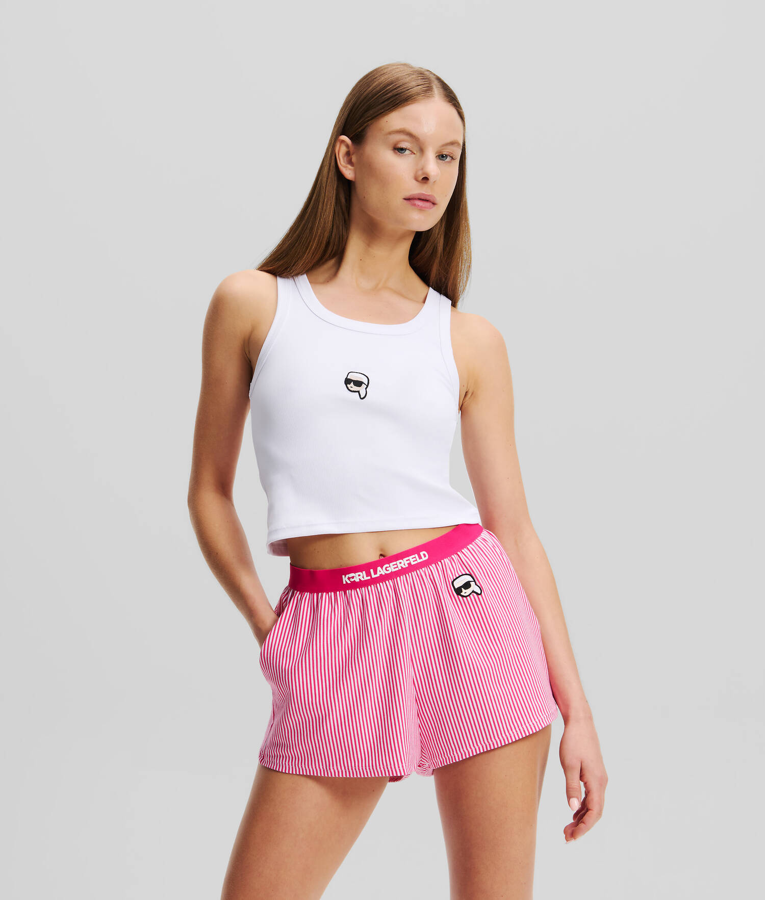 DÉBARDEUR CROPPED DE PYJAMA IKON - Blanc