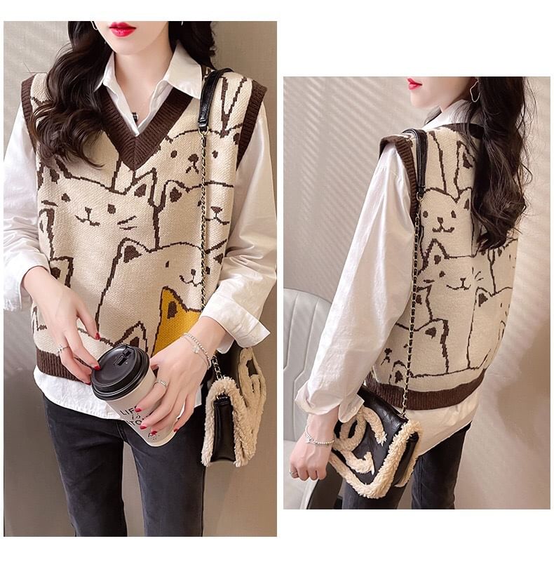 WIKPROM - Trui met kattenprint