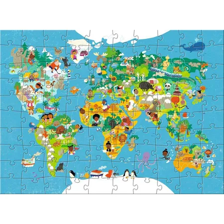 HABA 302003 Puzzle Weltkarte, 100 Teile