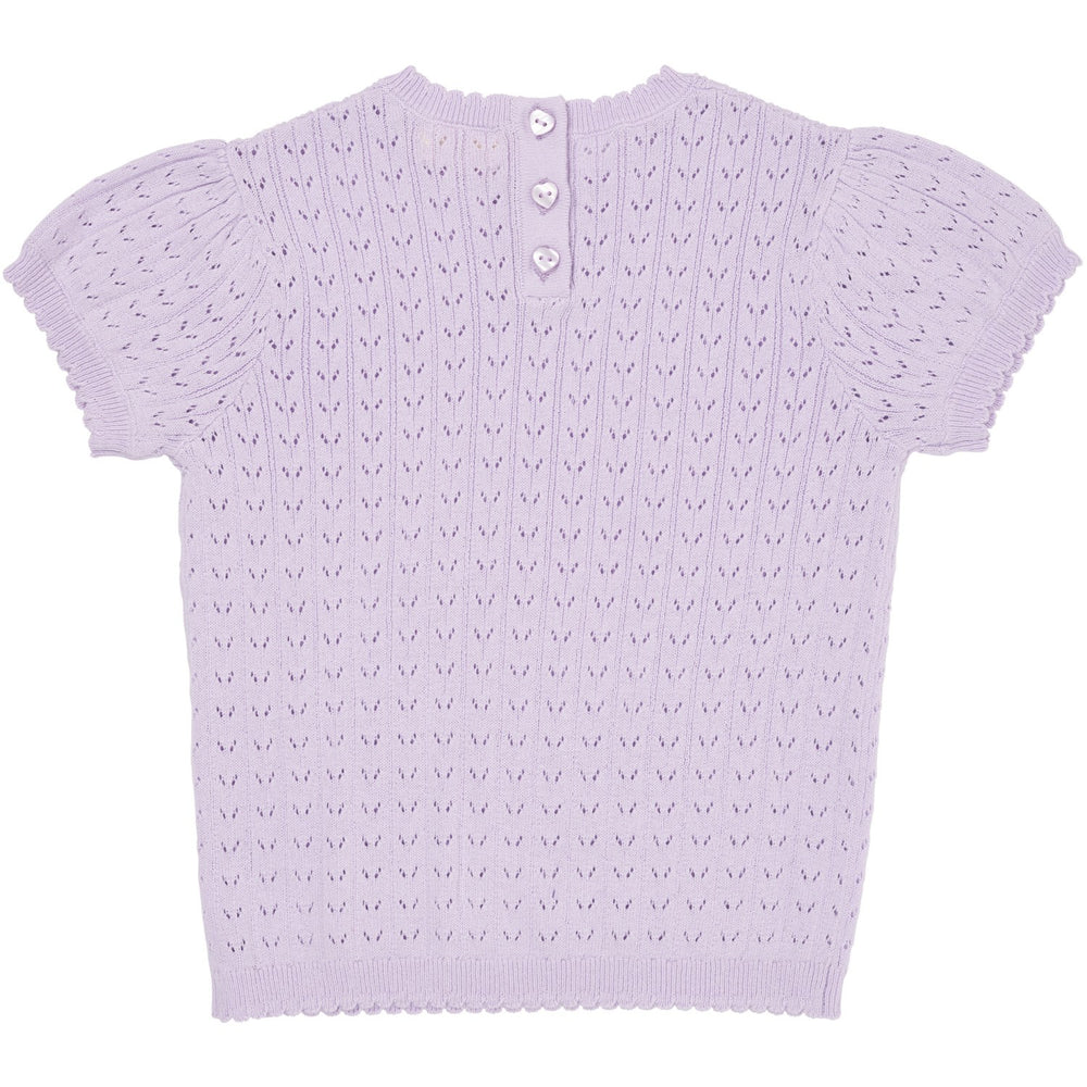 Køb COPENHAGEN COLORS Lavendel strikket Pointelle T-shirt